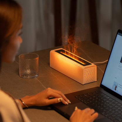 Colorful Flame Lava Humidifier – USB Aromatherapy Diffuser with Flame Effect