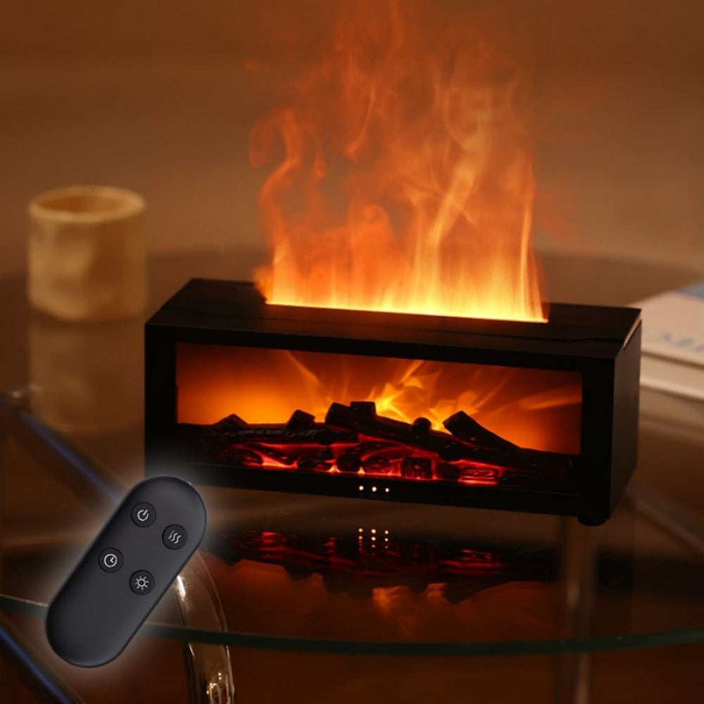 USB Fireplace Diffuser – Aromatherapy Humidifier with Colorful Flame