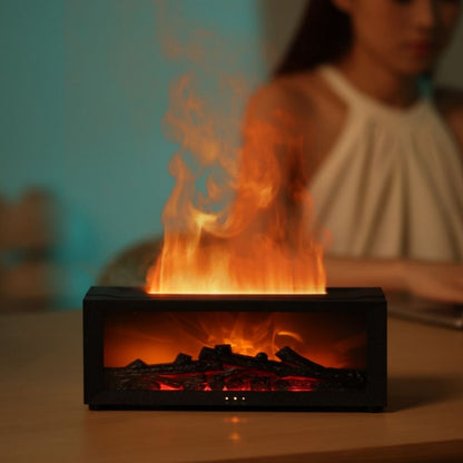 USB Fireplace Diffuser – Aromatherapy Humidifier with Colorful Flame