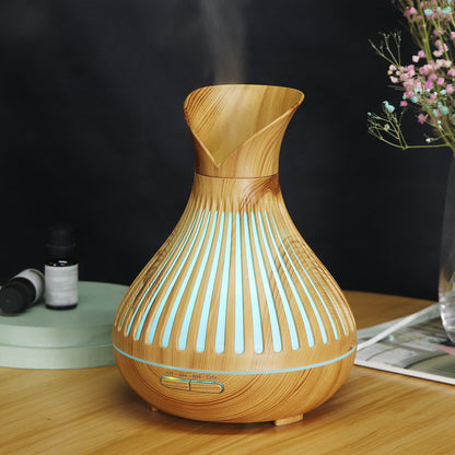 Wood Grain Essential Oil Diffuser – Ultrasonic Aromatherapy Humidifier